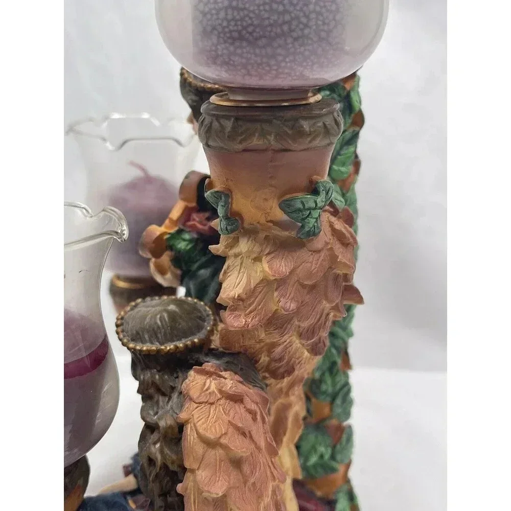 Trio of Angels Candelabra Candle Holder Christmas Holiday 5 Candles Resin Heavy